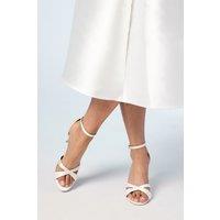Coast Women's Bridal Cadenza Satin Cross Strap High Stiletto Heel Sandals in Ivory | Size: 7