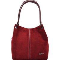 House of Leather Women's Womens Real Suede Leather Shoulder Bag Large Size Handbag Audrey Black in Burgundy | Size: Medium