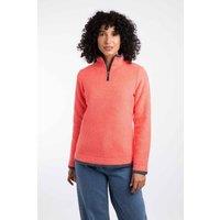 Weird Fish Women's Beye 1/4 Zip Grid Fleece in Coral | Size: 18