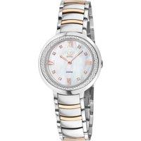 GV2 Women's Amalfi, Swiss Quartz Watch, White MOP Dial, 316L Stainless Steel, & Sapphire Crystal in Silver