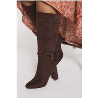 Faux Suede Knee High Boots