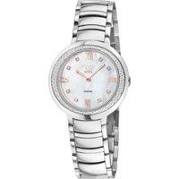 GV2 Women's Amalfi, Swiss Quartz Watch, White MOP Dial, 316L Stainless Steel, & Sapphire Crystal in Silver