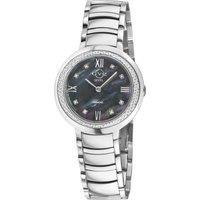 Amalfi Women's Swiss Quartz Diamond Black MOP Dial Silver Stainless Watch