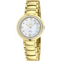 GV2 Women's Amalfi, Swiss Quartz Watch, White MOP Dial, 316L Stainless Steel, & Sapphire Crystal in Gold
