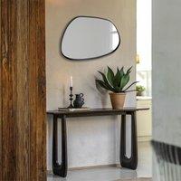 Agenzia 14 Modern Black Pebble Metal Wall Mirror 41 x 53cm | Size: 41 x 53 cm