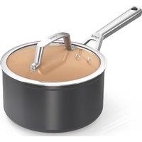 Ninja Saucepan Non-Stick Extended Life Ceramic 20cm with Glass Lid CW90220UK in Grey