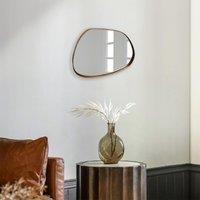Agenzia 14 Modern Small Gold Pebble Metal Wall Mirror 28 x 36cm | Size: 28 x 36 cm