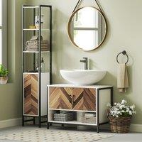 HOMCOM Bathroom Under Sink Cabinet for Basin with or without Pedestal