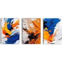 simpa Abstract Passion 3 Panel Canvas Wall Art