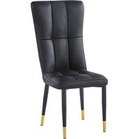 Hygrad Built to Survive 2 X Velvet Upholstered Seat Luxury Dining Accent Chair With Gold Metal Legs Gold For Home Office Study Hallway - Black