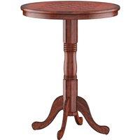 Costway Round Pub Pedestal Side Table w/ Stable Base Wooden Dining Table in Dark Brown