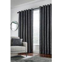 Helena Springfield 'Roma' Woven Lined Curtains in Dark Grey | Size: 167 cm width x 183 cm drop