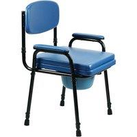 Gr8 Home Padded Steel Commode Toilet Chair & Pan in Blue
