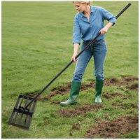 Garden Lawn Levelling Rake,Garden Lawn Lute with Foldable Head & Detachable Handle for Levelling Soil, Grass, Golf Field