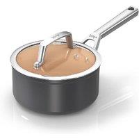 Ninja Saucepan Non-Stick Extended Life Ceramic 16cm with Glass Lid CW90216UK in Grey