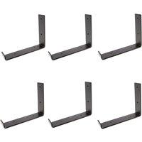 Hammer and Tongs Scaffold Board Iron Shelf Bracket - D235mm - Pack of 6 in Black | Size: 1000mm x 1000mm