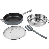 Frying Pan ZEROSTICK Foodi 9-in-1 Possible Pan with Glass Lid Spatula & Steamer CW102WHUK