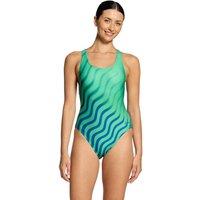 Zoggs Women's Blue Disco Sonicback Swimsuit in Green | Size: 8