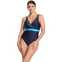 Zoggs Women's Boronia Square Back One Piece Swimsuit in Blue | Size: 8