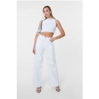 Pink Vanilla Women's White Diamante Jeans | Size: 6