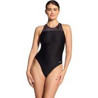 Zoggs Women's Terrain Zip Back Swimsuit in Black | Size: 18