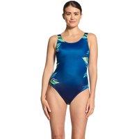 Zoggs Women's Sea Frond Scoopback Swimsuit in Blue | Size: 10