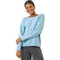 Roman Women's Ribbon Bow Tie Back Jumper in Blue | Size: 18