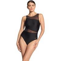 Zoggs Women's Rustique Mesh V Back One Piece Swimsuit in Black | Size: 8