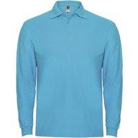 ROLY Men's Estrella Long-Sleeved Polo Shirt in Turquoise | Size: Small