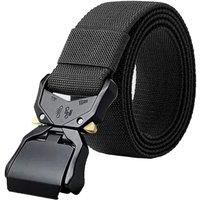 D555 Men's Heavy Duty Adjustable Stretch Webbing Belt with Quick Release Buckle in Black | Size: 7XL