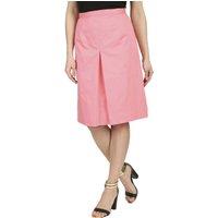 Cutie London Women's Classic A-Line Skirt with Front Pleat in Pink | Size: 10
