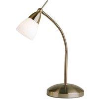 Loops Touch Dimmer Table Lamp Light Antique Brass & Glass Shade Classic Reading Task in Clear