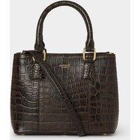 OSPREY LONDON Women's The Adaline Mini Leather Grab Bag in Chocolate