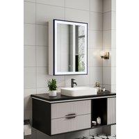 Living and Home Single Door Fog Free LED Bathroom Mirror Cabinet in White