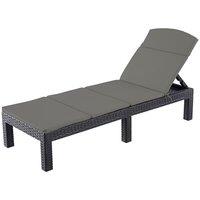 simpa Adjustable Sun Lounger with Cushion - Graphite Grey in Brown