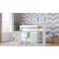 Kidsaw Mid Sleeper, Desk, Drawers Bundle - White | Size: Single