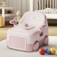 Xample 2 in 1 Portable Kids Baby Potty Toilet Training Seat Safty Chair With Handle in Pink