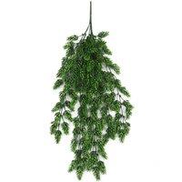 Leaf Artificial Hanging Trailing Plant UV Fire Resistant Clustered Fern 128cm in Green