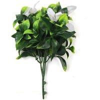 Leaf 30cm UV Resistant White Flower Bush Artificial