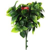 Leaf 30cm UV Resistant Red Flower Bush Artificial