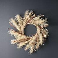 Scottish Everlastings Ltd 45cm Pampas Neutrals Wreath in Natural
