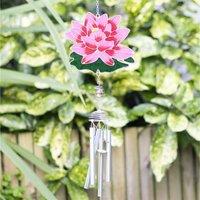Garden Greatness Pink Water Lily Glass Garden Windchime | Size: 1 Pack