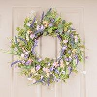 Scottish Everlastings Ltd 56cm Spring Floral Wreath Purples in Purple