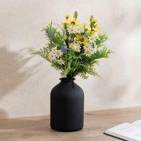 Scottish Everlastings Ltd 52cm Mixed Floral Bouquet in 23.5cm Black Vase in Yellow