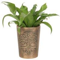 Garden Greatness Tree of Life Terracotta Bronze Plant Pot