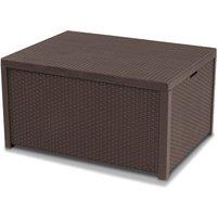 Keter Weather Resistant Outdoor Storage Table Box in Brown