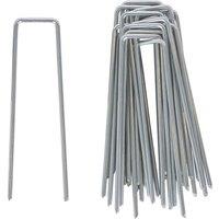Harbour Housewares 4mm (12 gauge) Weed Membrane Pegs - 15cm - Pack of 200 in Silver