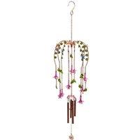 Garden Greatness Hanging Fuchsia Glass Garden Windchime | Size: 1 Pack