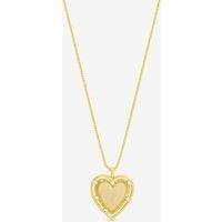 Inicio Women's 14K Gold Plated Textured Heart Charm Pendant - Gift Pouch