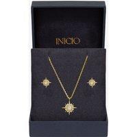 Inicio Women's 14K Gold Plated Cubic Zirconia Star Set - Gift Box